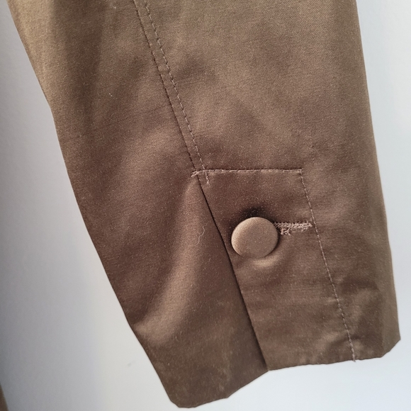 Women's Bronze Trench Coat with Floral Lining Sz M Y2K Vintage - Picture 3 of 11